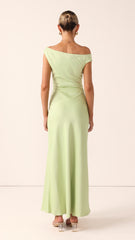 Auria Off Shoulder Maxi Dress - Key Lime