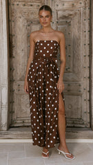 Astra Jumpsuit - Chocolate Polka