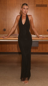 Aster Maxi Dress - Black Sparkle