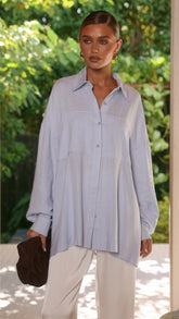 Adelaide Long Sleeve Top - Blue