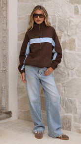 Ariella Jacket - Choc/Blue
