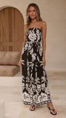 Astra Jumpsuit - Black/White Floral