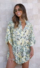 Bailin Playsuit - Green Floral