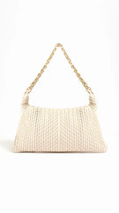Arrow Weave Shoulder Bag - Stone