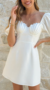 Ariel Bustier Mini Dress - White