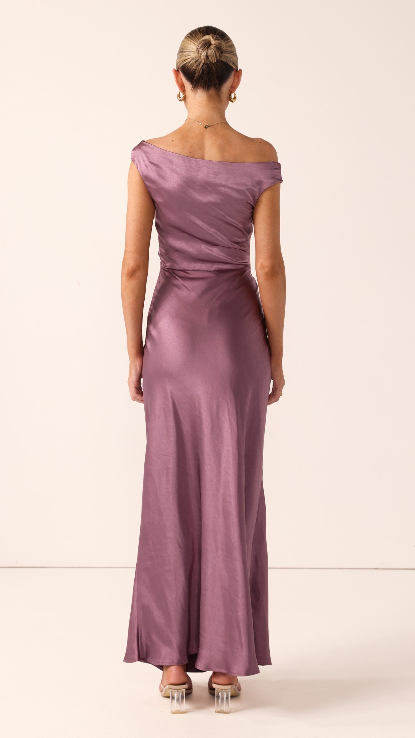 Auria Off Shoulder Maxi Dress - Plum
