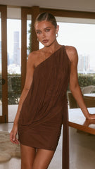 Anastacia Mini Dress - Chocolate