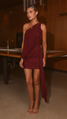 Anastacia Mini Dress - Wine