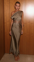 Bella Lace Maxi Dress - Khaki
