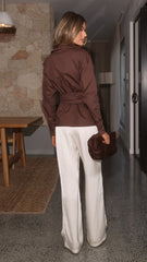 Ayla Long Sleeve Top - Chocolate