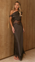 Bella Lace Maxi Dress - Espresso