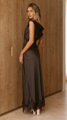 Bella Lace Maxi Dress - Espresso