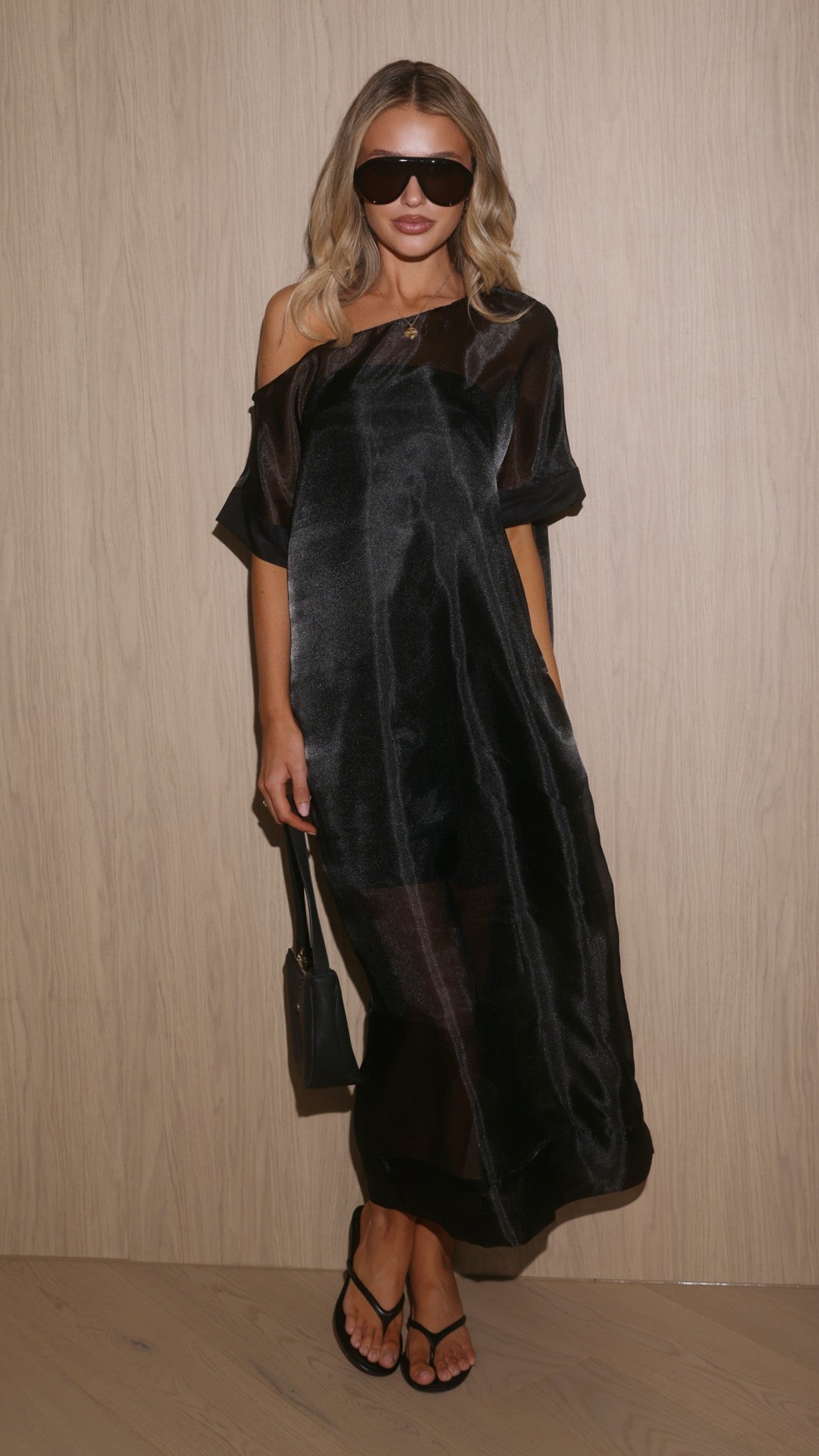 Baelin Sheer Maxi Dress - Black