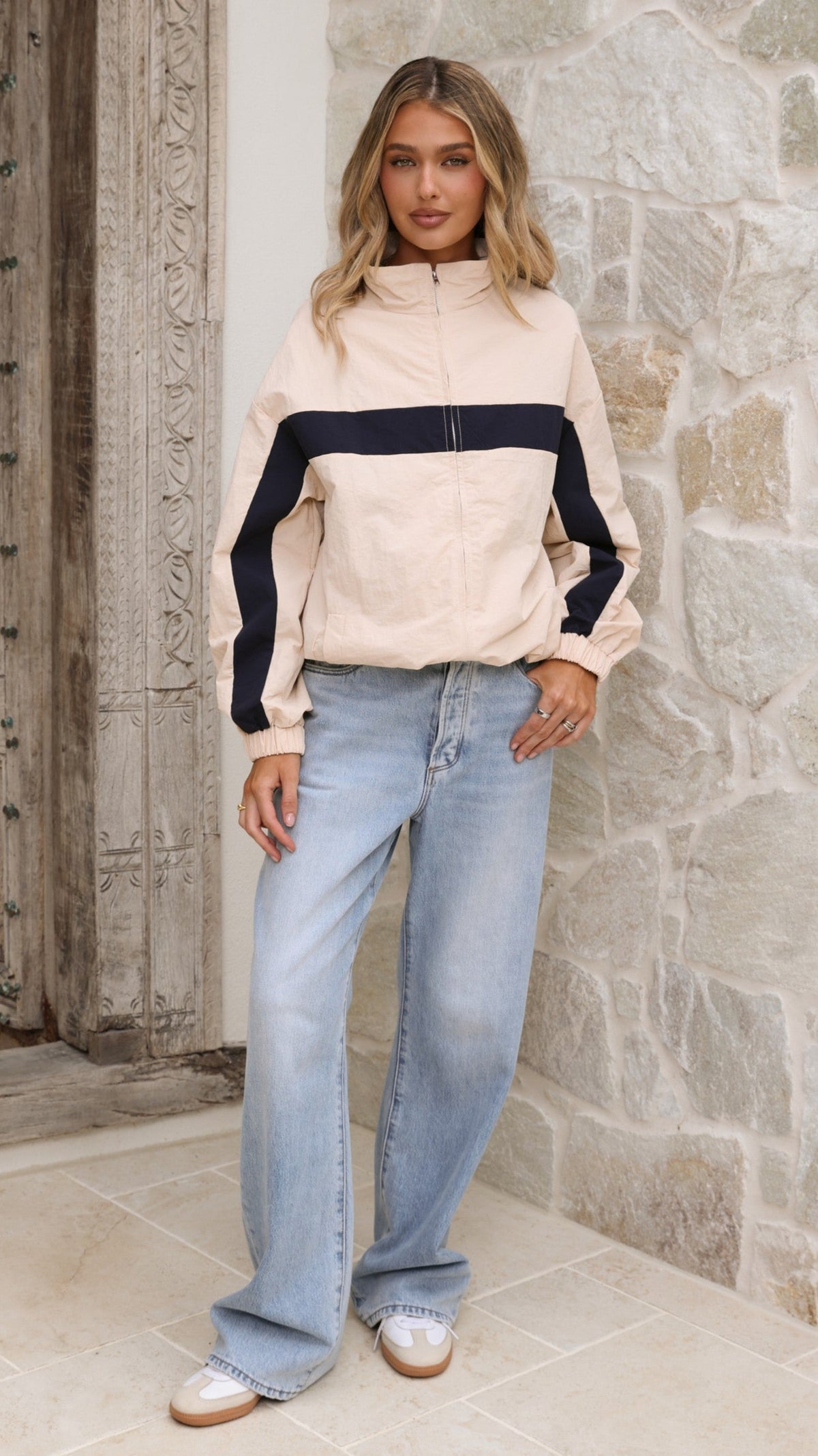 Ariella Jacket - Beige/Navy