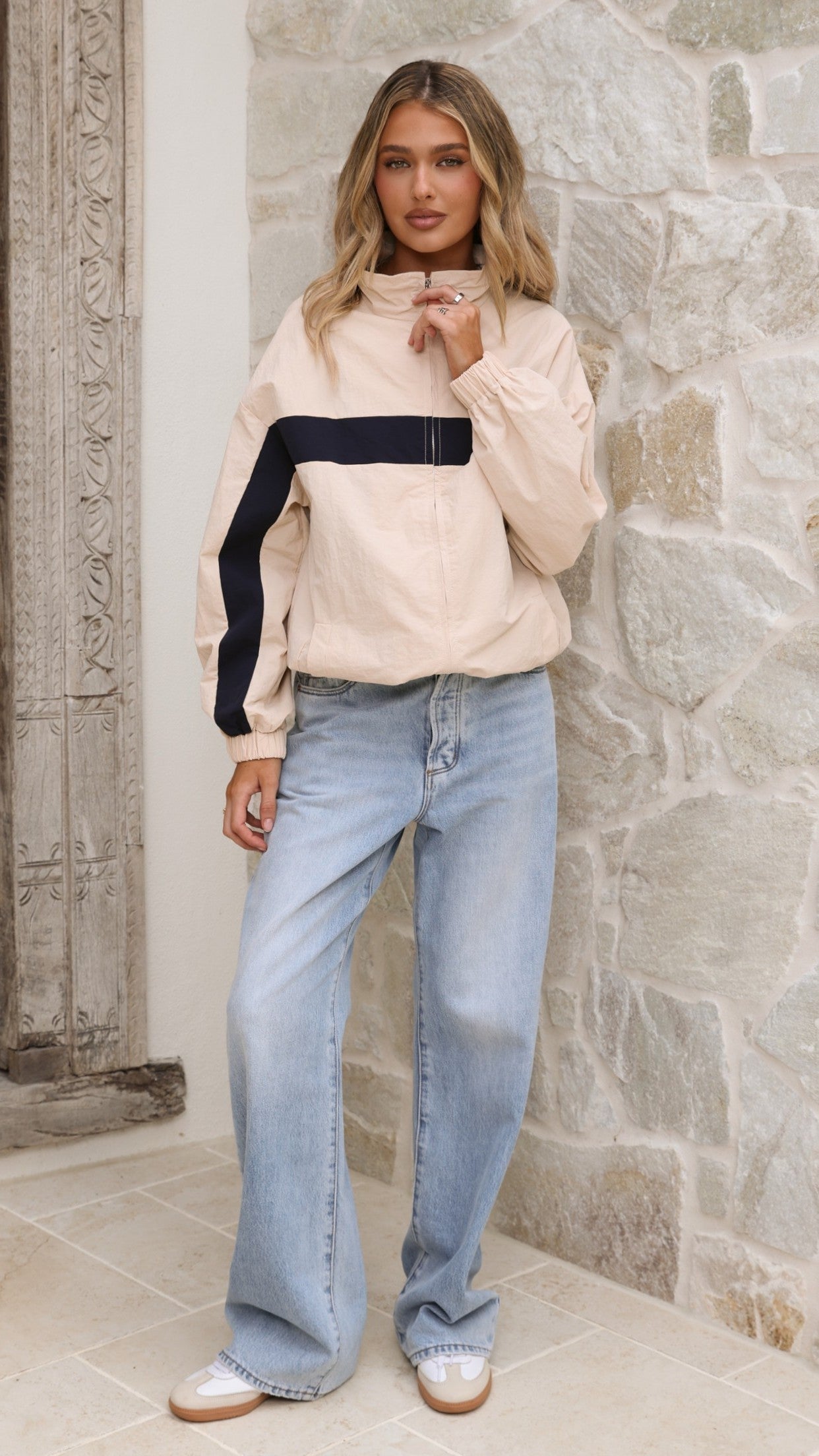 Ariella Jacket - Beige/Navy