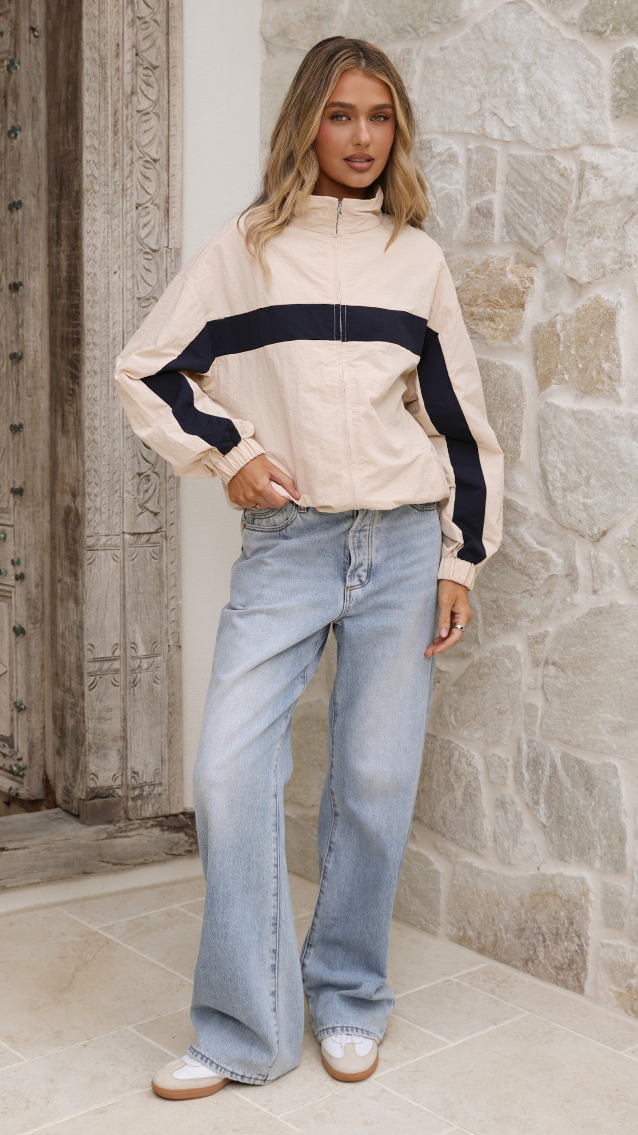 Ariella Jacket - Beige/Navy