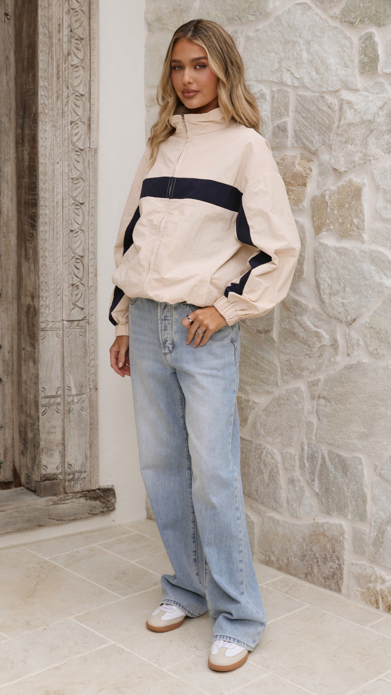 Ariella Jacket - Beige/Navy