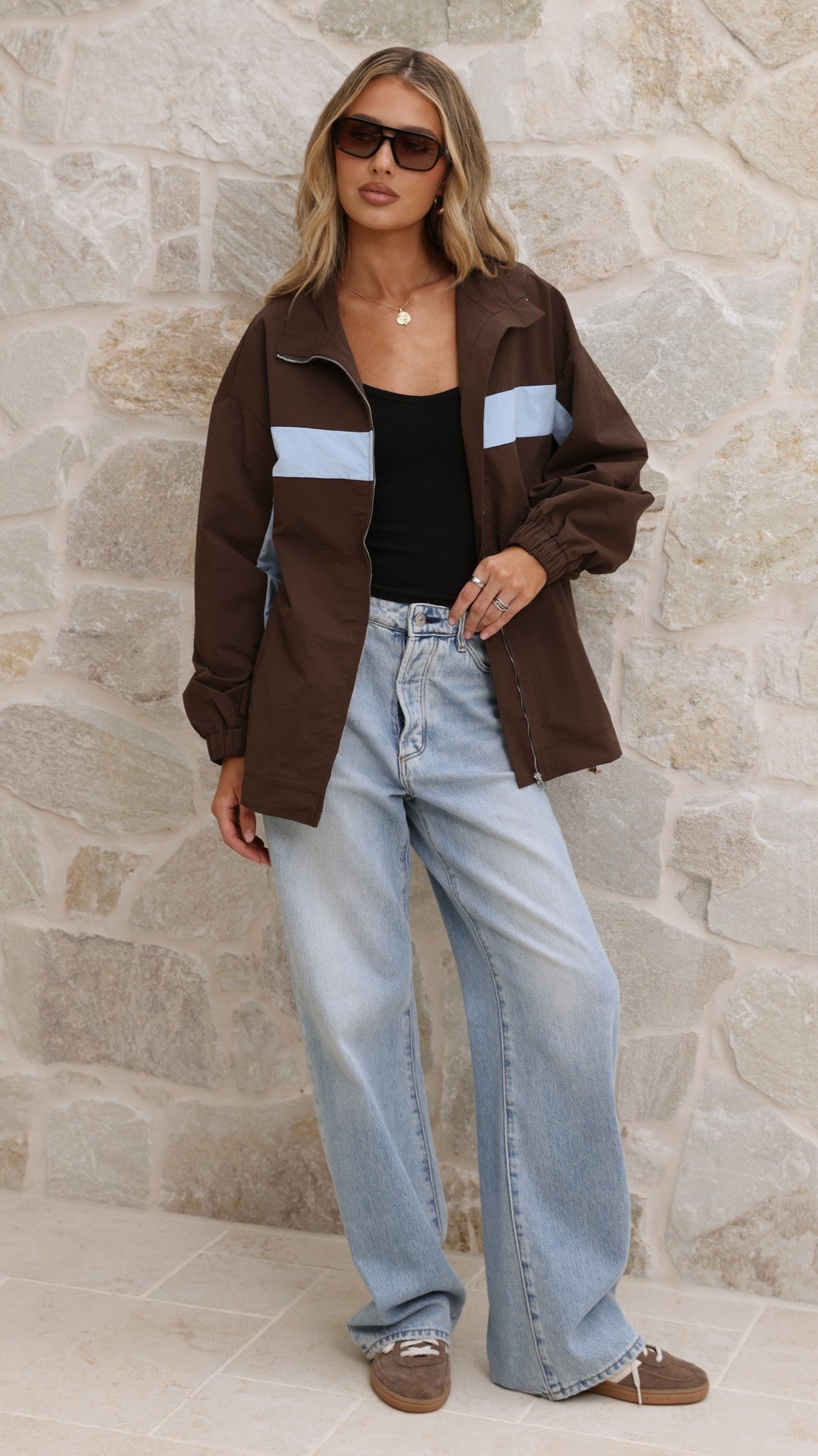 Ariella Jacket - Choc/Blue