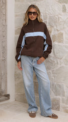Ariella Jacket - Choc/Blue