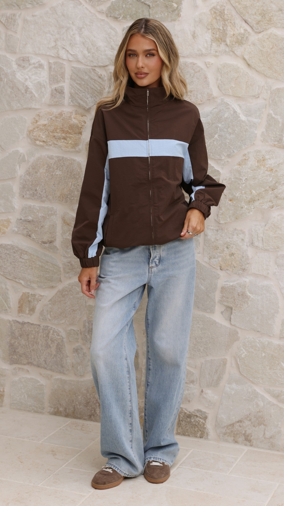 Ariella Jacket - Choc/Blue