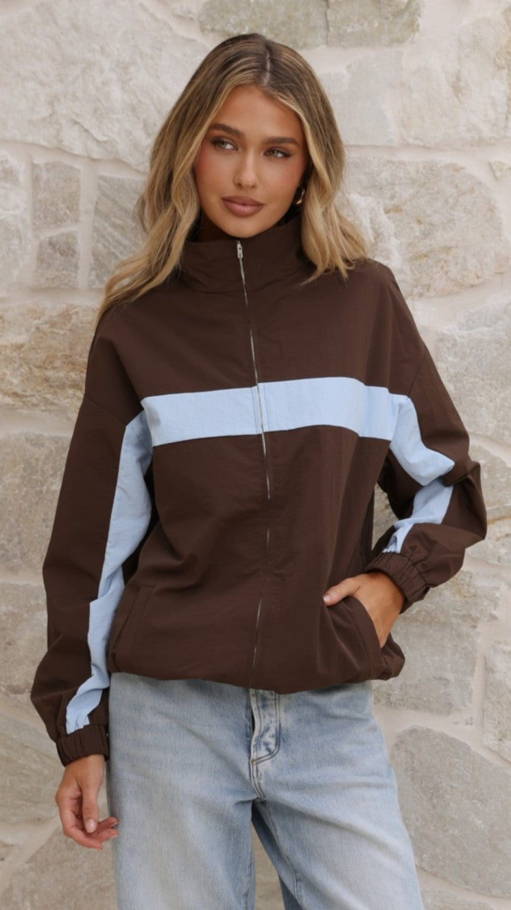Ariella Jacket - Choc/Blue