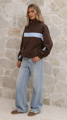 Ariella Jacket - Choc/Blue