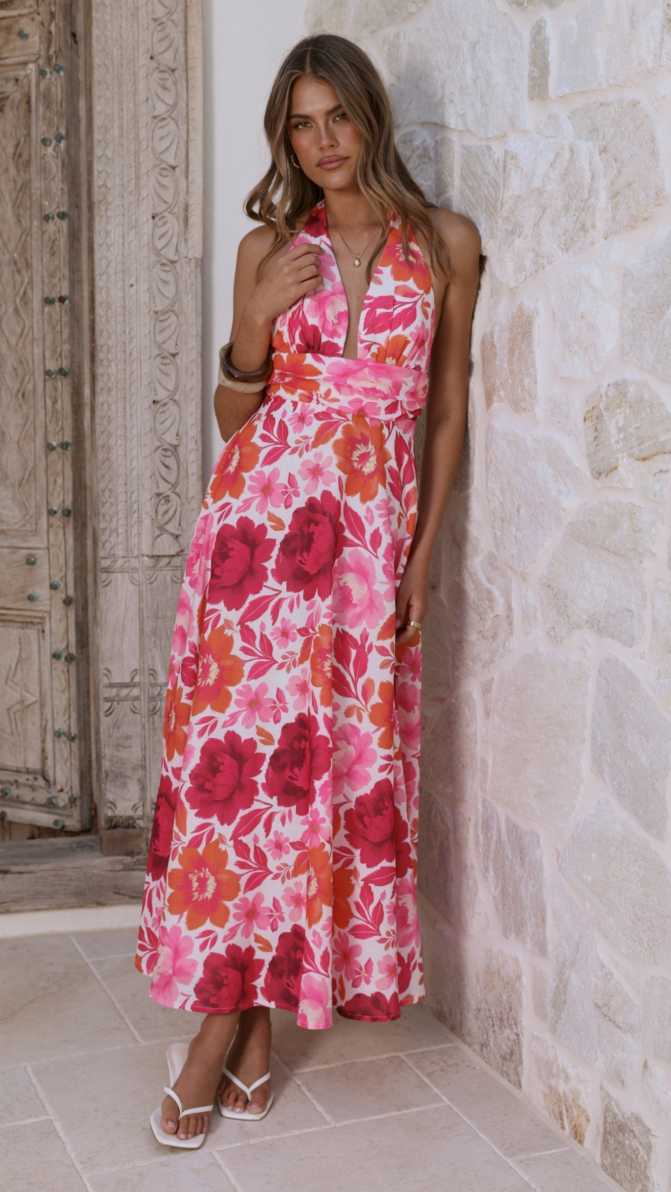 Anara Maxi Dress - Pink Floral