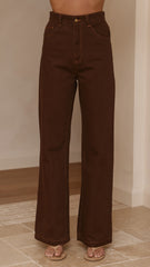 Badru Straight Leg Jeans - Chocolate Denim