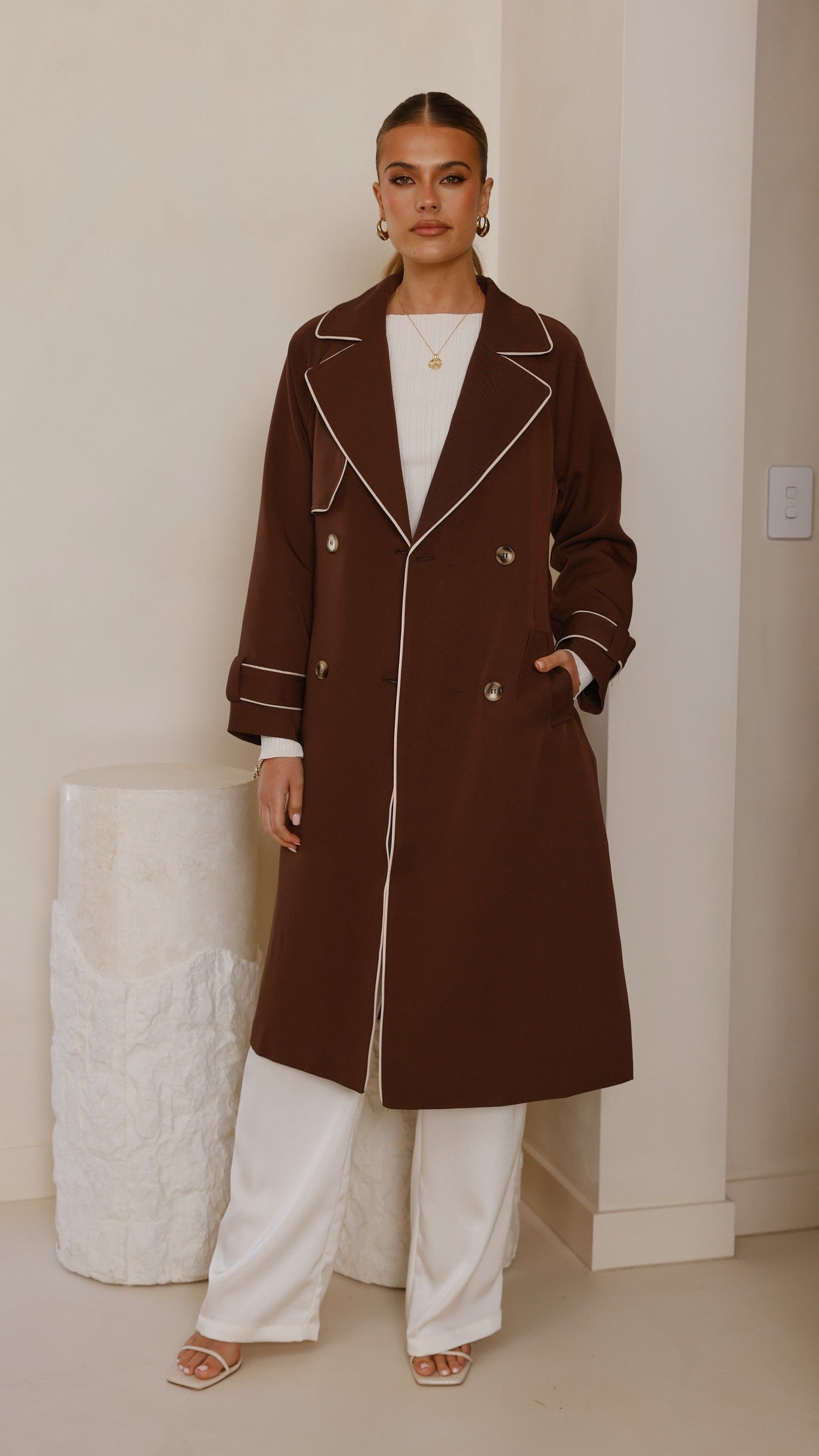 Blanca Trench Coat - Espresso