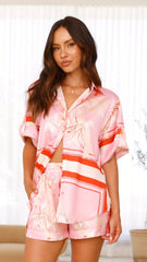 Alma Shorts - Pink/White Print