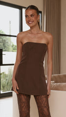 Ada Strapless Top - Chocolate
