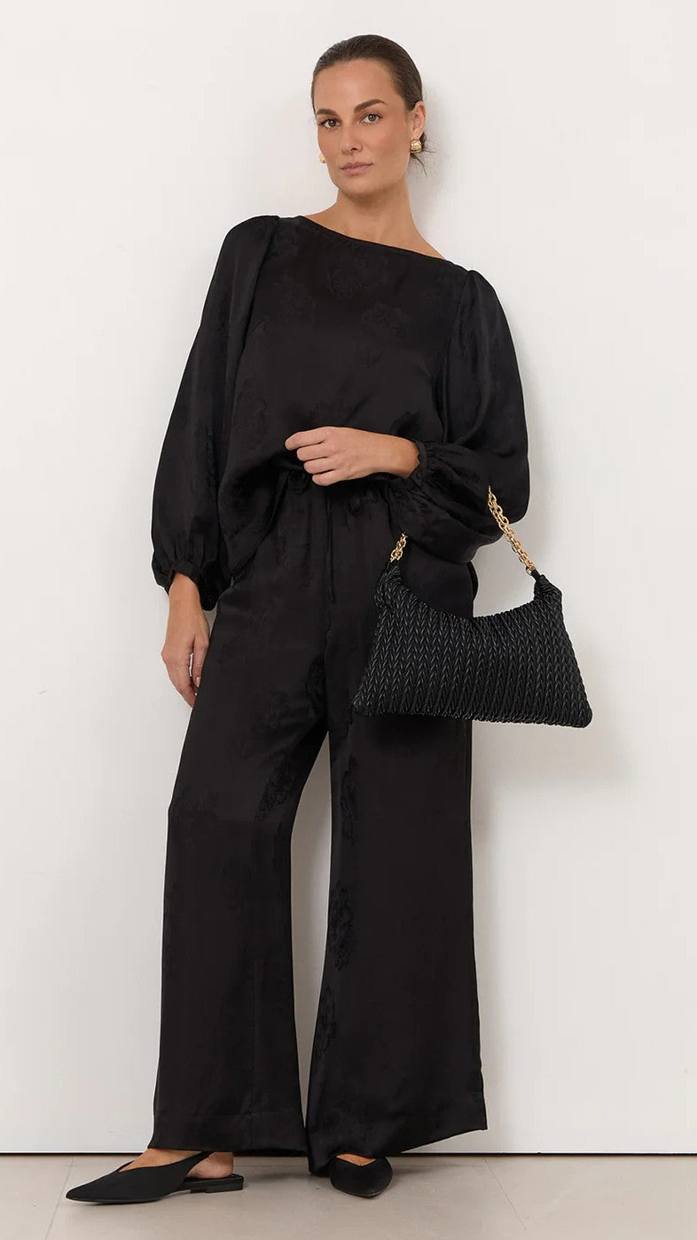 Arrow Weave Shoulder Bag - Black