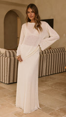 Bayley Knit Top and Skirt Set - Cream