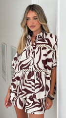Azaria Button Up Shirt - Luna Mocha
