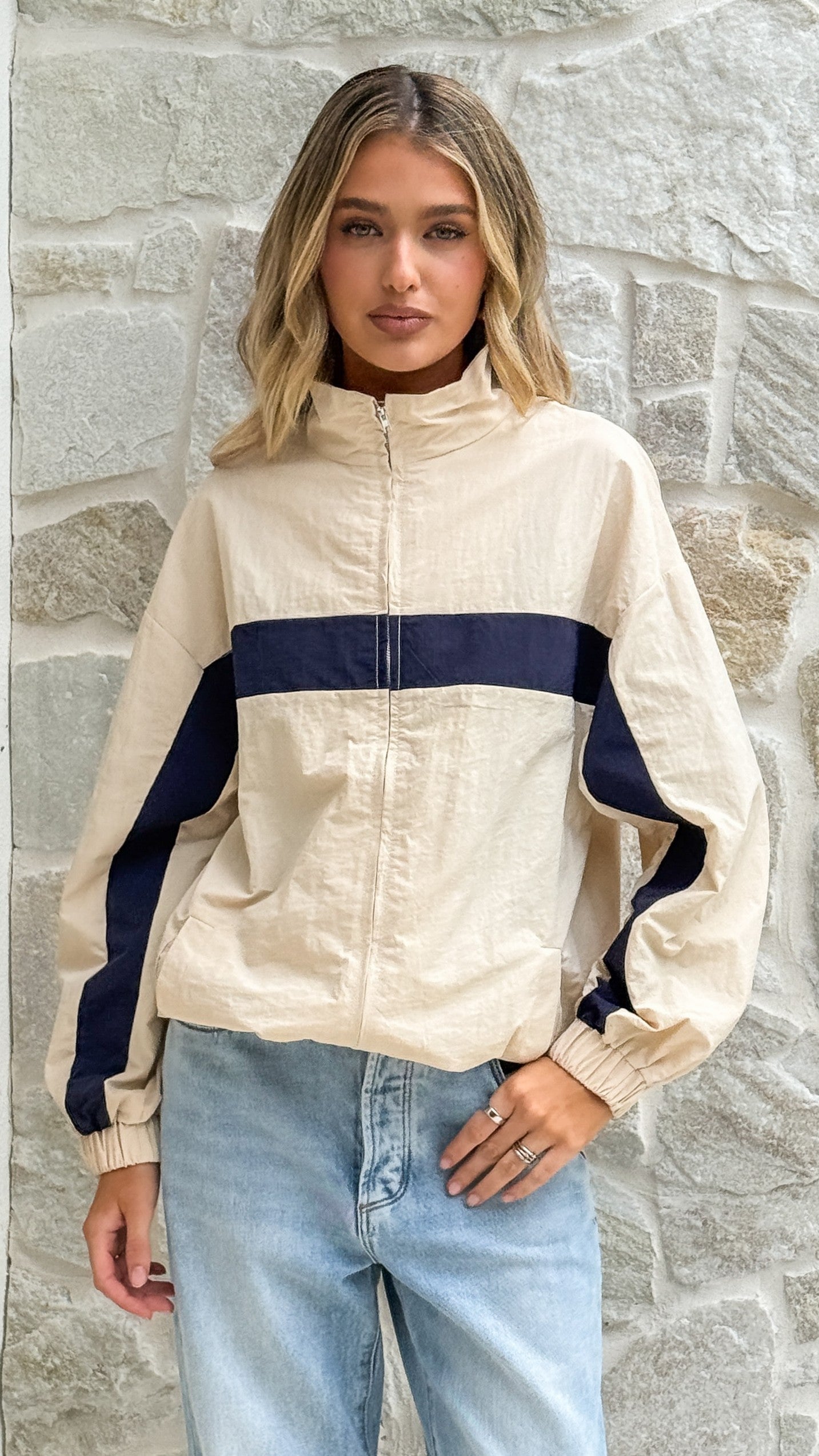 Ariella Jacket - Beige/Navy