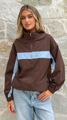 Ariella Jacket - Choc/Blue