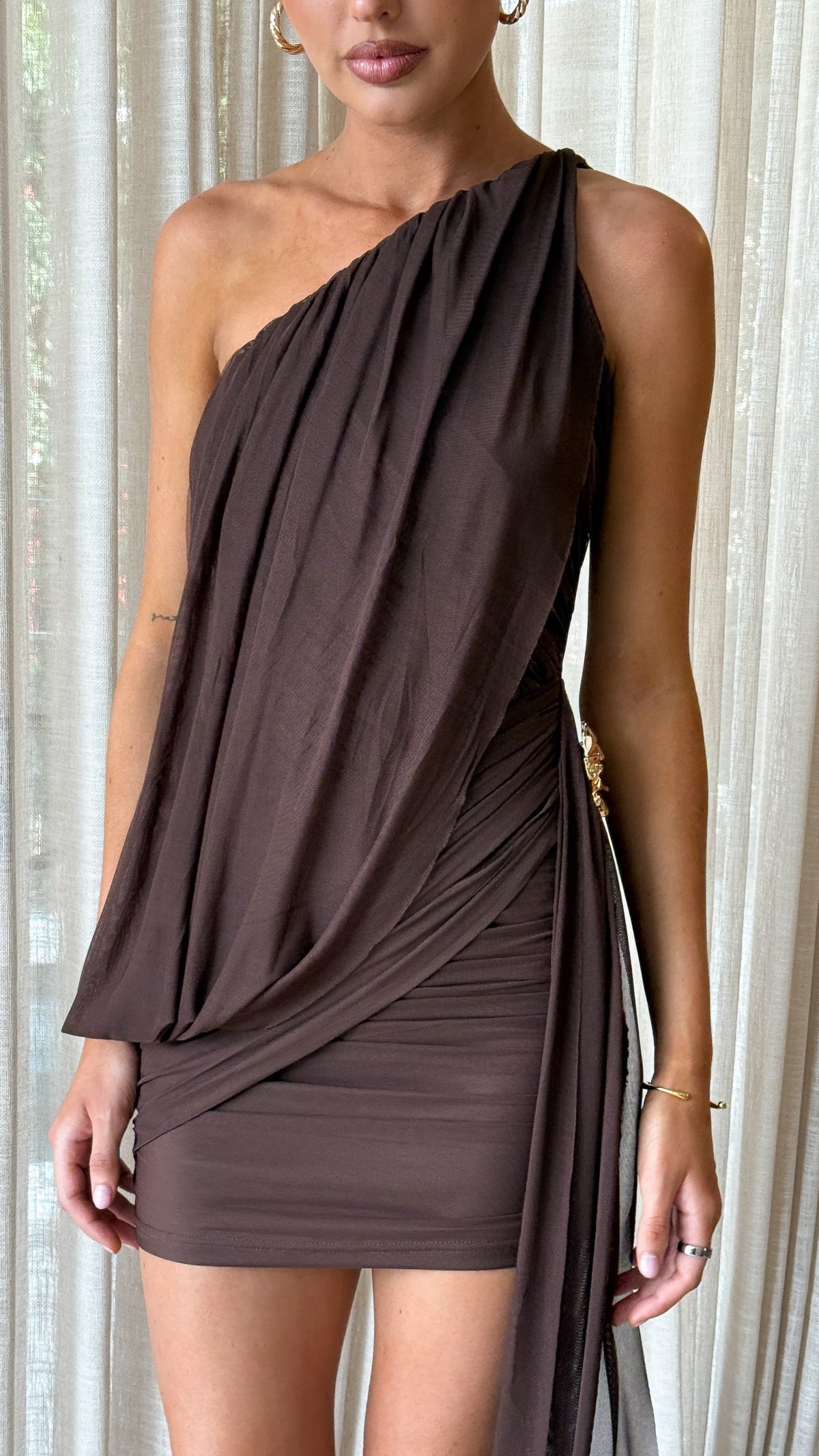Anastacia Mini Dress - Chocolate