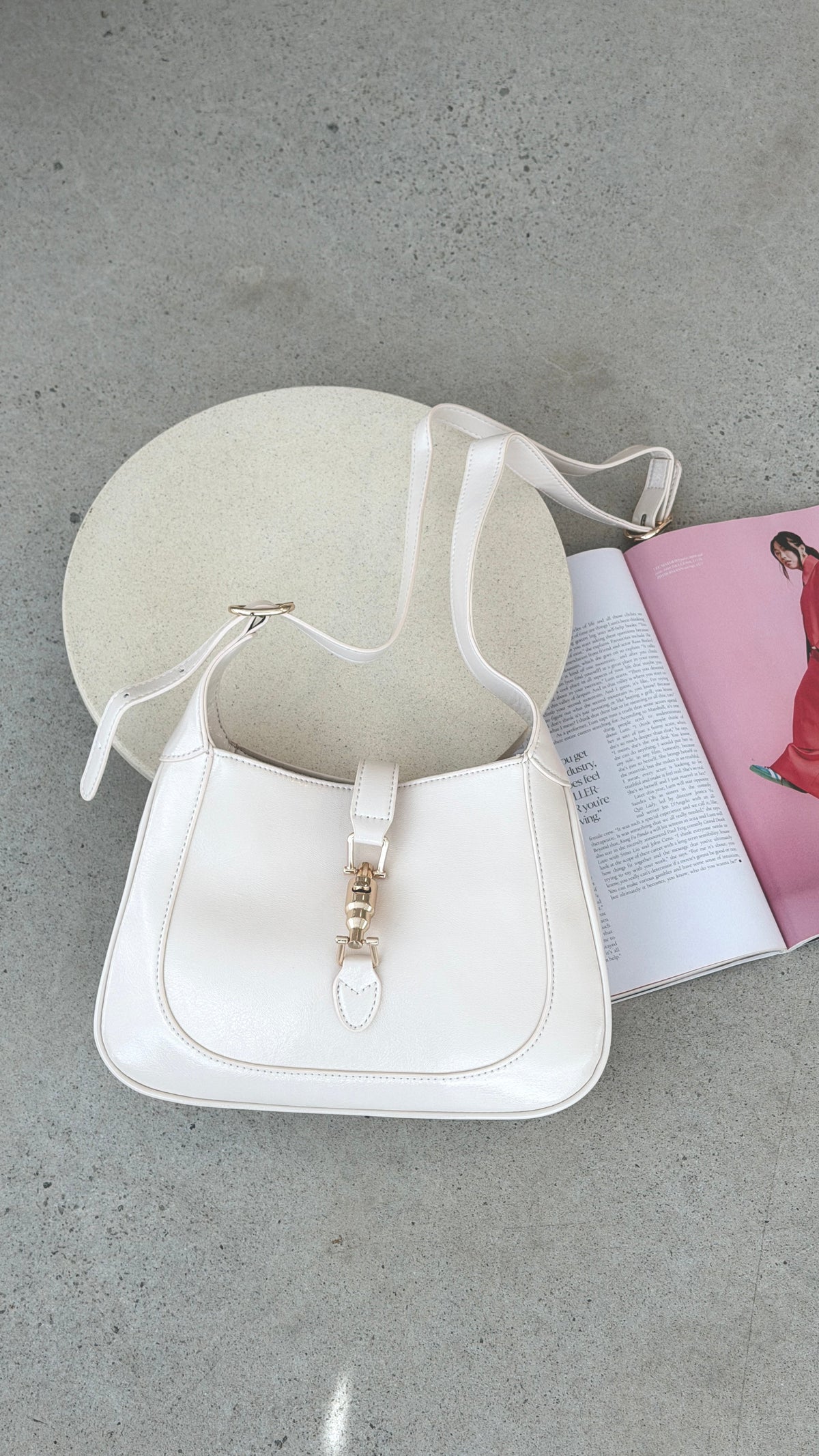 Alix Shoulder Bag - Chalk Crinkle Patent